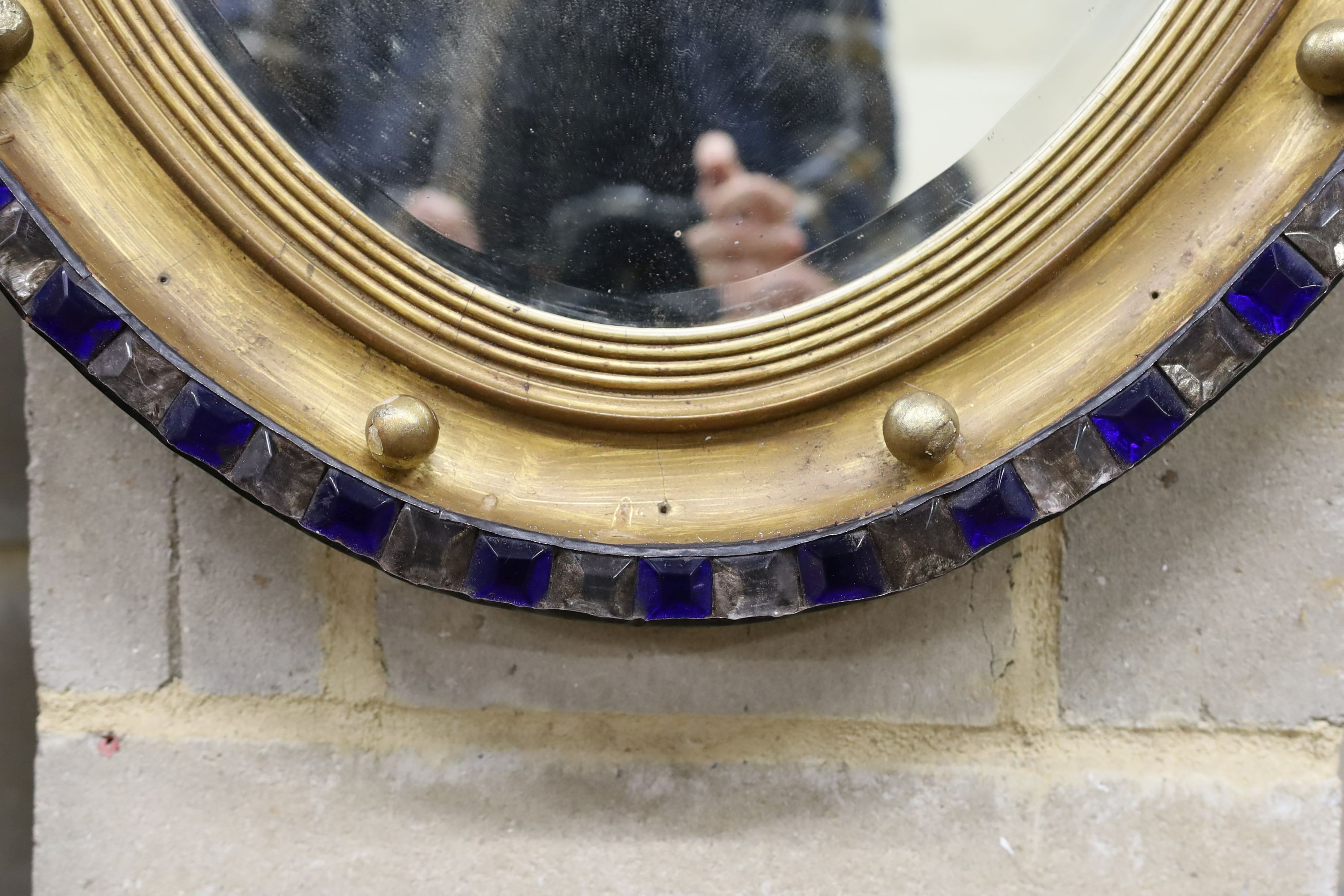 An Irish style oval wall mirror, width 64cm, height 100cm